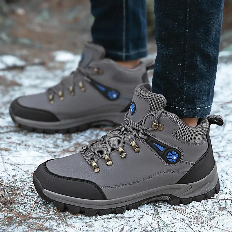 Large Size Men's Cotton Shoes High Top Hiking Shoes Mountaineering Boots Outdoor Shoes 39-48