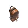 MICHAEL KORS Rhea Zip classic solid color commuter business leather backpack medium size women's leather brown