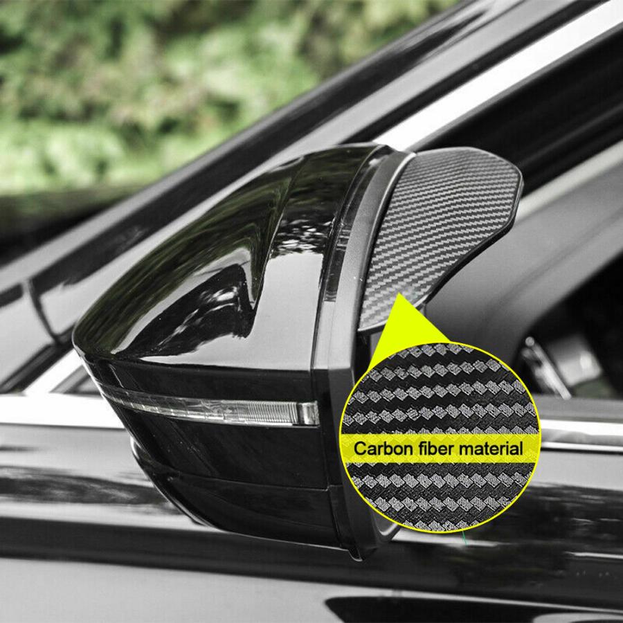 2Pcs Carbon Fiber Car Rear View Mirror Sticker Rain Board Eyebrow Car Mirror Rain Shield Shade Cover Protector Guard