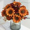 1/4PCS Artificial Flowers Silk Holding Sunflower Valentine's Wreath Wedding Brial Bouquet Home Room Arrangement Vase Sill Decora