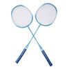 Badminton Set Professional Iron Alloy Badminton Racket with 3 Shuttlecocks Carrying Bag for Beginner Child Adult Blue