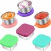 304 Stainless Steel Sauce Container with Silicone Lid, Sealed, for Outdoor Use and Seasoning.