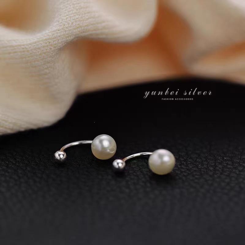 2022 Trendy Retro French Light Luxury Sterling Silver Freshwater Pearl Earrings for Women