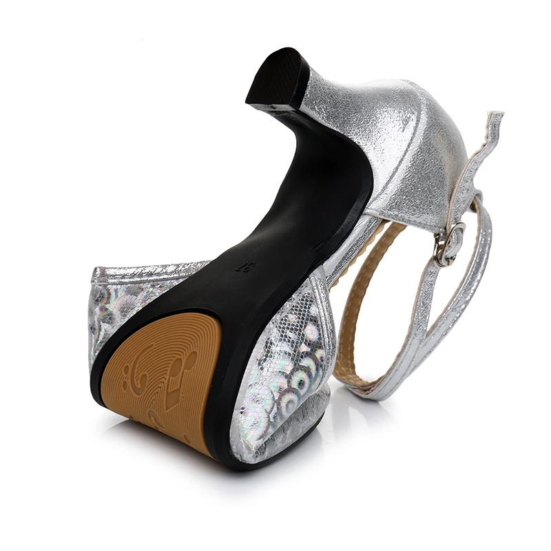 Tanzschuhe für Damen und Mädchen, lateinamerikanische Tanzschuhe, Ballsaal, Tango, Walzer, Sandalen mit weicher Sohle, Salsa, geschlossene Zehenpartie, 5,5 cm Absatz
