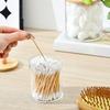 Circular Cotton Swab Box With Transparent Plastic Bamboo Cover And Dust-Proof Makeup Remover Cotton, Simple Jewelry Storage