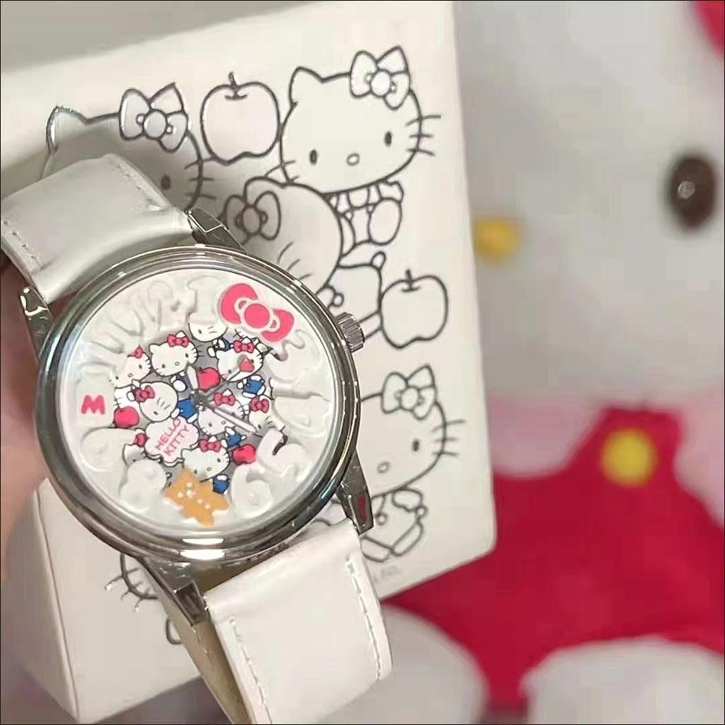 Cute Cartoon Kt Cat Three-Dimensional Digital Watch Girl Heart Student Children Girlfriend Gift Dijie (Watch)