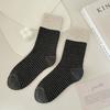 Striped Socks Children'S Medium Tube Socks Season Fleece Thickened Terry Long Tube Cotton College Style Socks