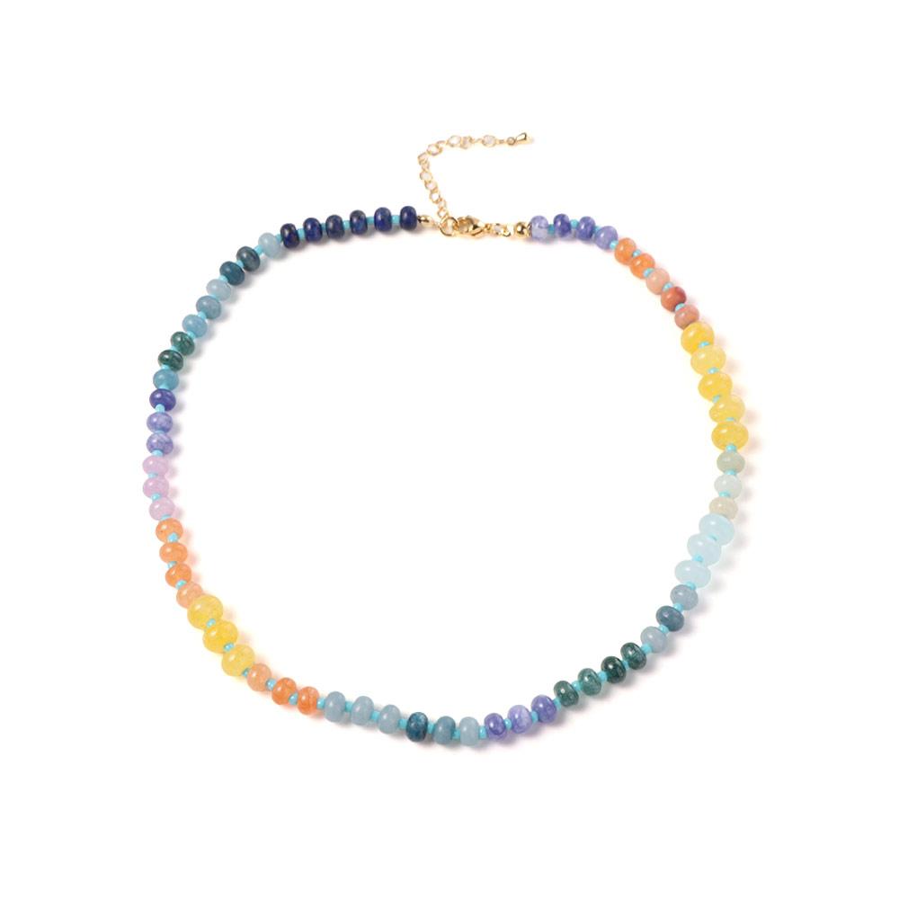 Bohemian Style Neck Choker Colorful Rainbow Necklace Fashion Women's Beaded Necklace  Beach
