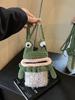 Cartoon Frog Handcrafted Cotton Shoulder Bag With Fun Style For Casual Outings