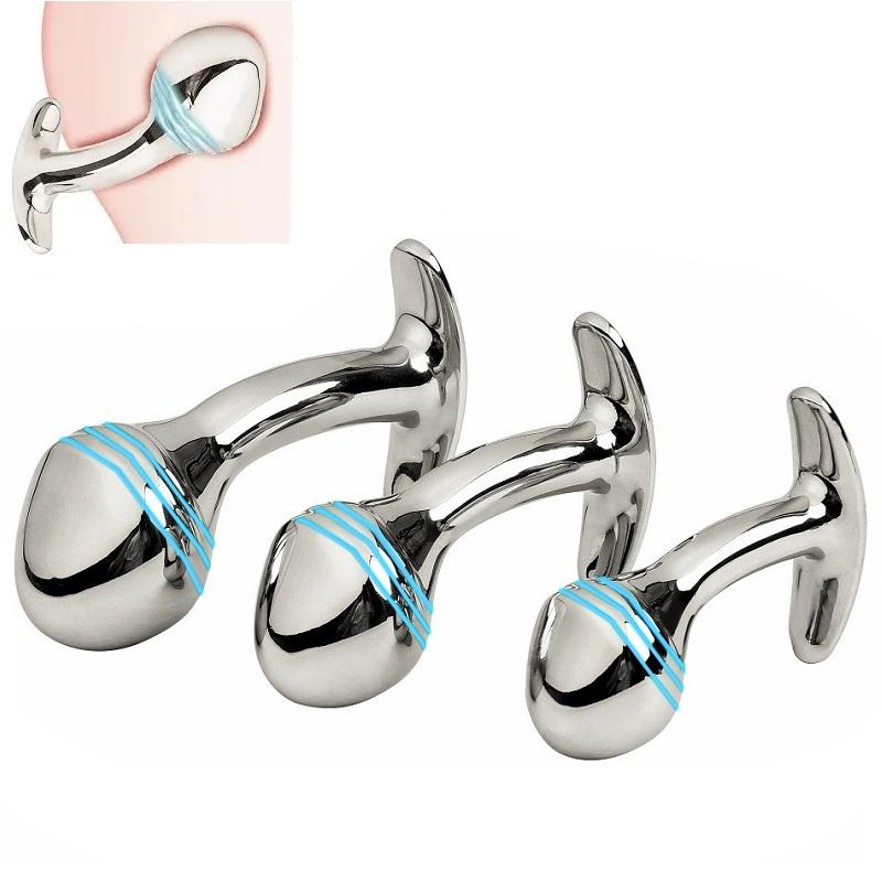 Anal Beads Butt Plug Set Fake Dildo Metal Anal Plug Wearable Insert Sex Toy For Male Female