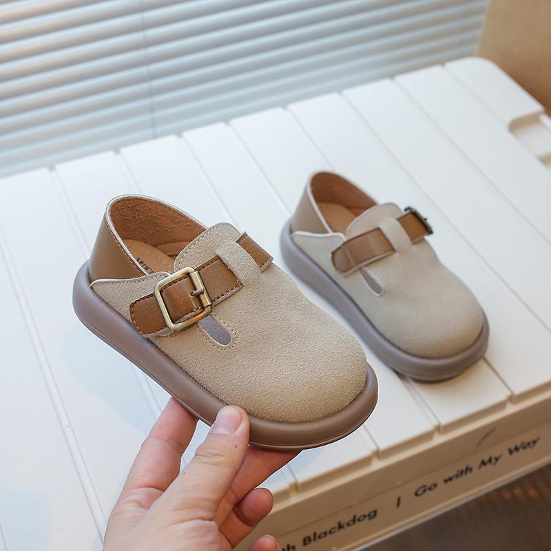 New Boys Casual Shoes Children Fashion Buckle Round-toe Britain Style Girls Loafers Versatile Breatheable Kids Unisex Shoes