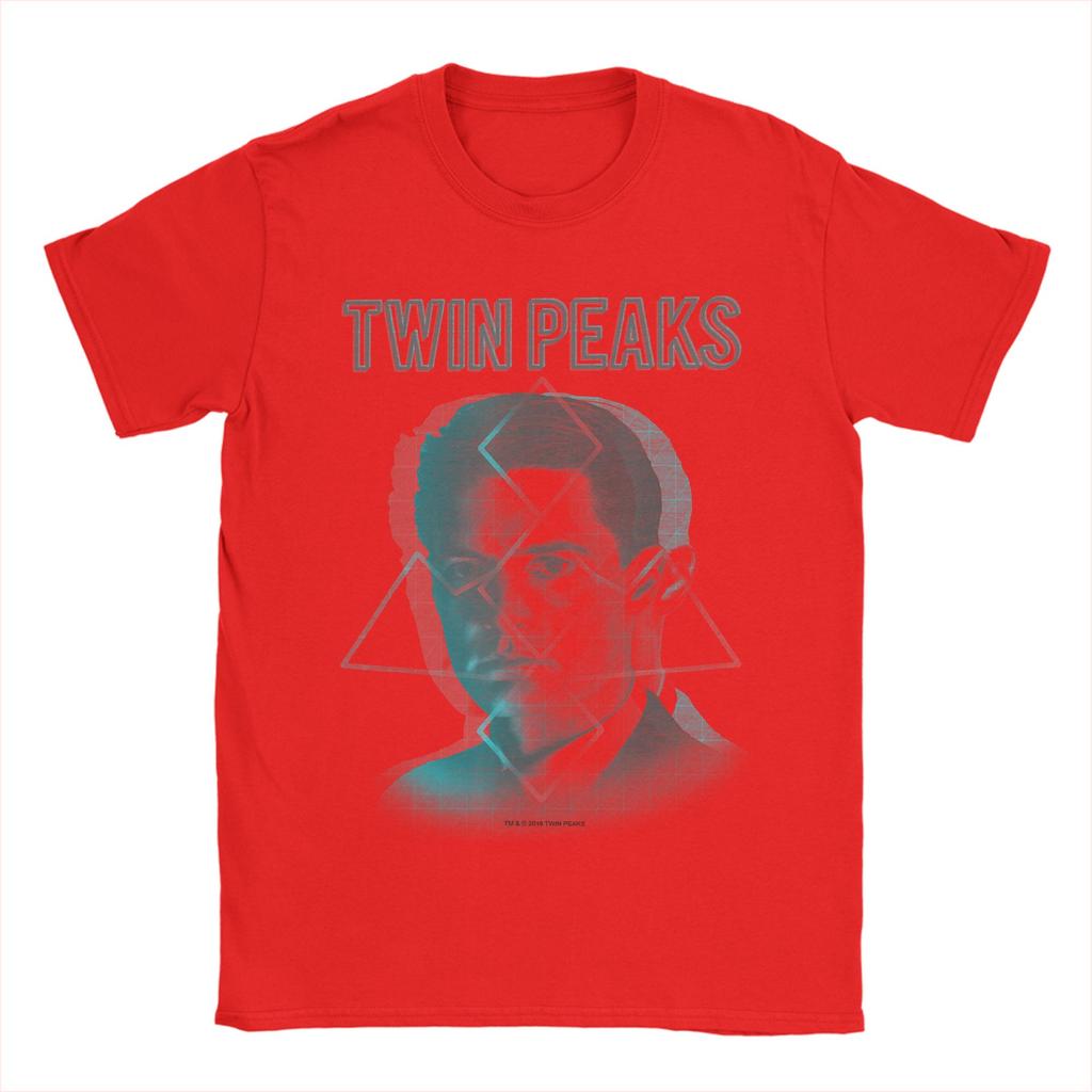 Twin Peaks Agent Cooper Headshot Triangles Hip Hop T Shirts Pure Cotton Tshirt for Adult Aesthetic Design Short Sleeve Tops