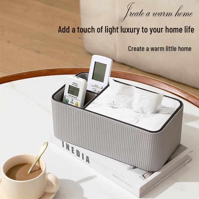 Multifunctional Tissue Box with Remote Control Holder