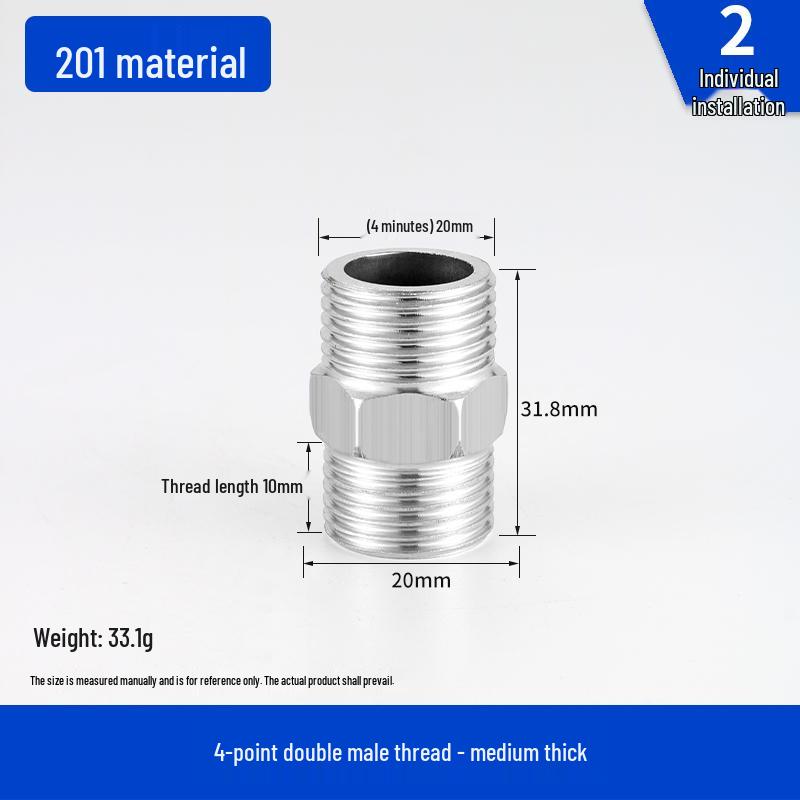 Stainless Steel Extended Reducing Coupling 6-Point to 4-Point Faucet Pipe Fitting