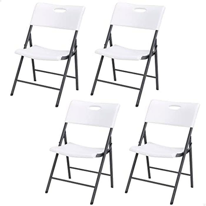 Chaises Pliantes - LIFETIME - 80739 - Lot De 4 - Plastique Haute Densité - Acier - Blanc