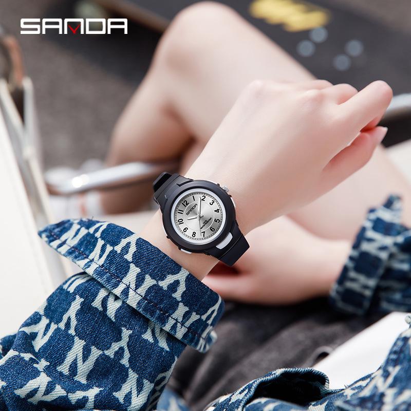 Sanda Unisex Fashionable Lightweight Korean Style Waterproof Sports Quartz Watch