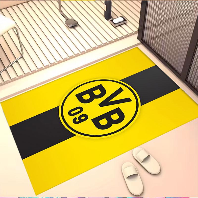 Borussia Dortmund Print Rug, Washable Floor Carpet, For Entryway Dorm Laundry Room Office Study, Home Decor Birthday Christmas Gift