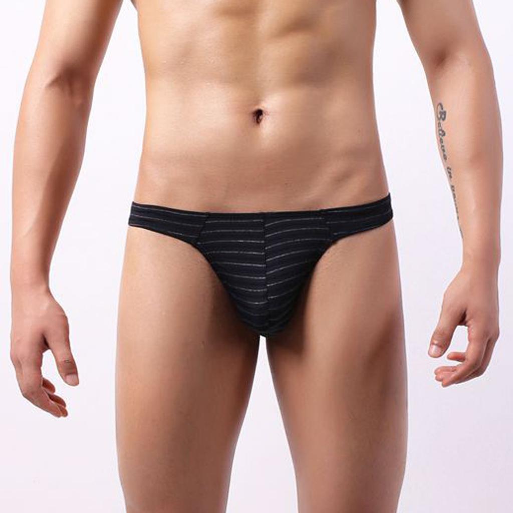 (Kung Pao Chicken)Men's Underwear Low Waist Fashion Color Stripes Comfortable Thong