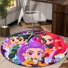 Fantasy k-pop Heroes Unite round carpet Chair cushion Round Entryway Rug, Soft Round Rugs for Living Room, Bedroom, Circle Carpet decor gifts
