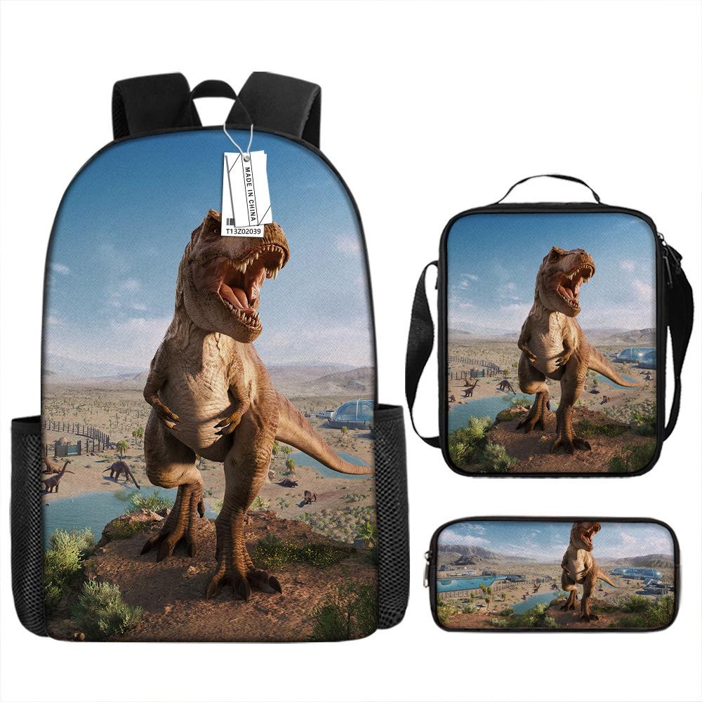Jurassic Park European and American retro schoolbag first grade~ fourth grade bag backpack