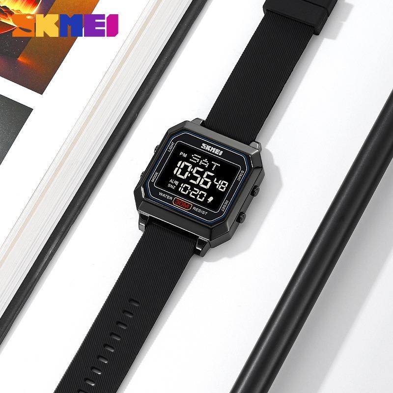 Watch Men's Sports Waterproof Screen Square Personalized Multifunctional Student Electronic Watch