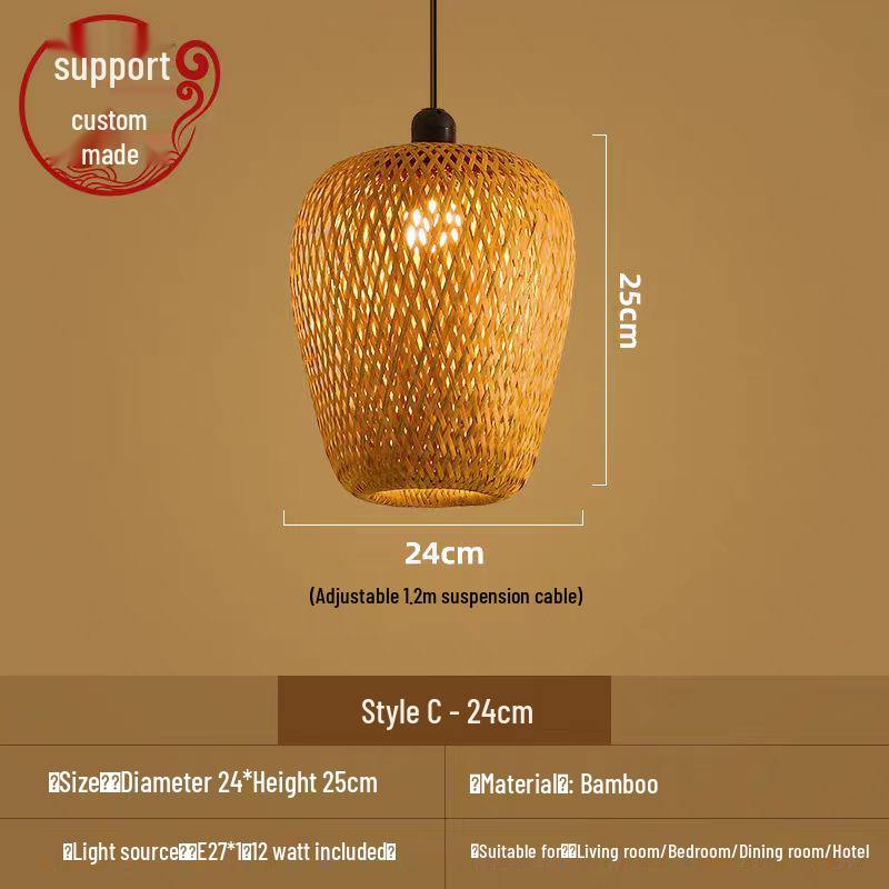 Bamboo Weaving Pendant Lamp - Zen Tea Room & Restaurant Lighting, New Chinese Style Rattan Lantern