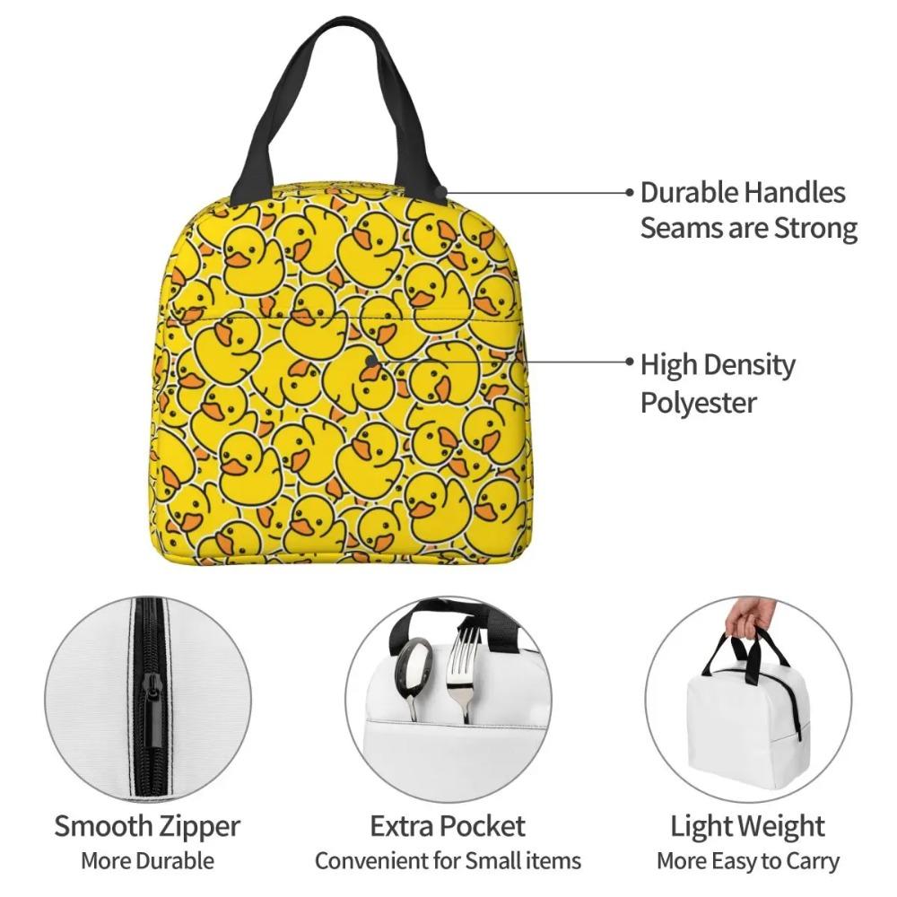 Yellow Bathtime Rubber Ducks Pattern Insulated Lunch Bag for Kids School Cooler Thermal Food Box Tote Lunch Boxes Container