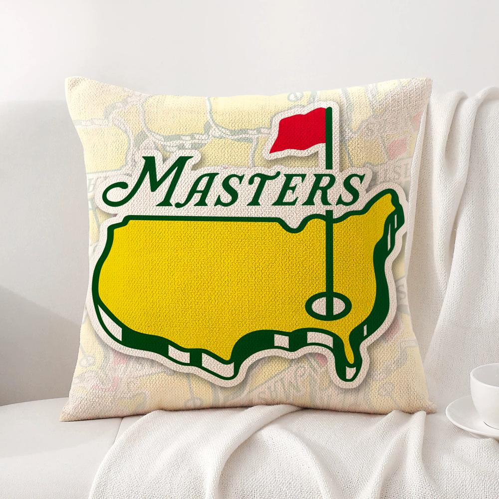 

Masters Golf Printing Cushion Cover Natural Linen Organic Fabric DoubleSided Printing Sofa Home Decor Breathable Bed Pillow 30x30cm