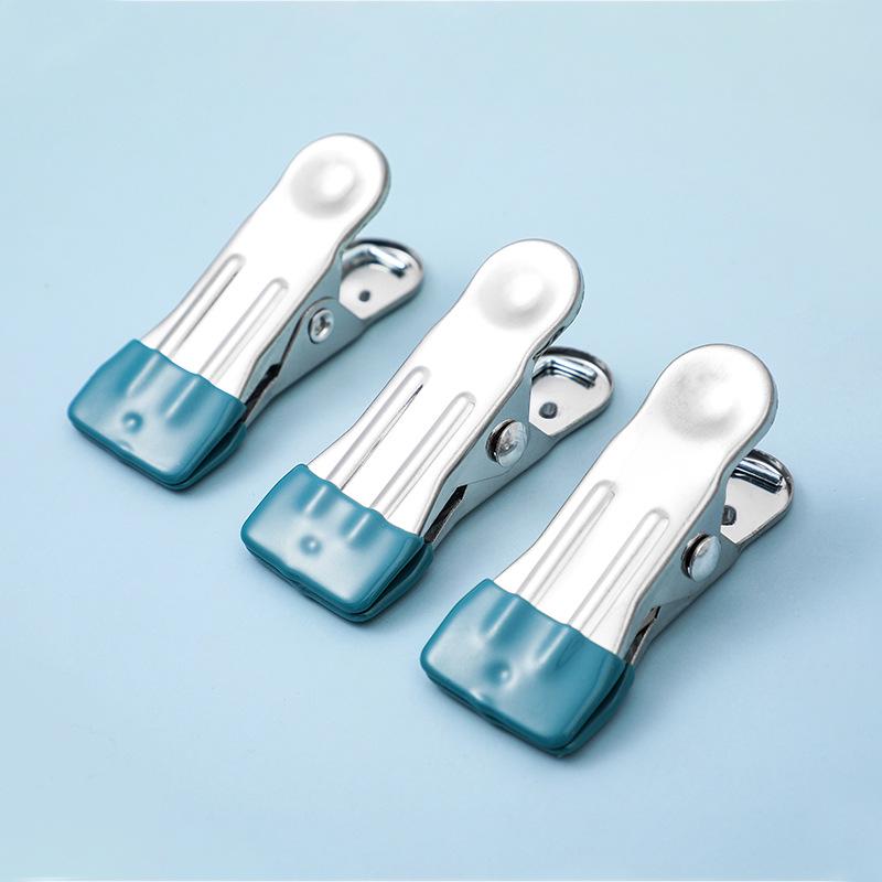 Plastic-Coated Stainless Steel Clips: Non-Slip, Multi-Use for Clothes, Quilts, Food Bags, Mosquito Nets, Windproof.