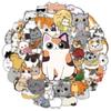 50Pcs Transparent PET Cute Cat Graffiti Stickers Luggage Notebook, Waterproof Reward Stationery Decoration Stickers