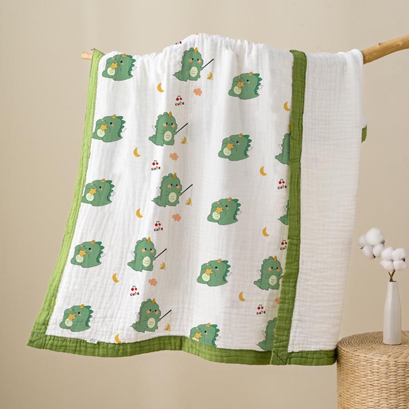 110x110cm High Density Pure Cotton Six-Layer Gauze Baby Bath Towel and Toddler Blanket