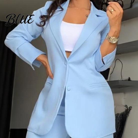 Spring Autumn Suit for Women Women's Two Piece Business Outfit Casual Blazer Jacket And Plus Size Wide Leg Dressy Pants Set Formal Office Work