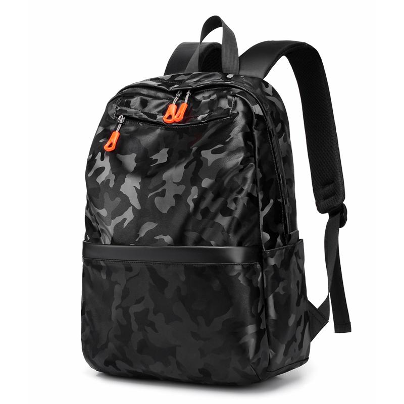 Camouflage Nylon Backpack with Front Pocket Adjustable Straps Casual Daypack for School Outdoor Travel