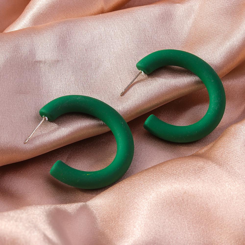 Fashion Candy Color 3.5cm Round Hoop Earrings for Women Simple Geometric Earrings Girls Party Holiday Jewelry Gifts
