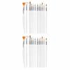 2 Set Multi Tip Size Liner Brushes Light Handle Painting Brushes Nail Pattern Creation