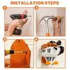 2 Pcs Heavy Duty Metal Wall Mount Trimmer Racks for Garage Storage, Lawn and Hedge Trimmer Tool Organizer Hook Set