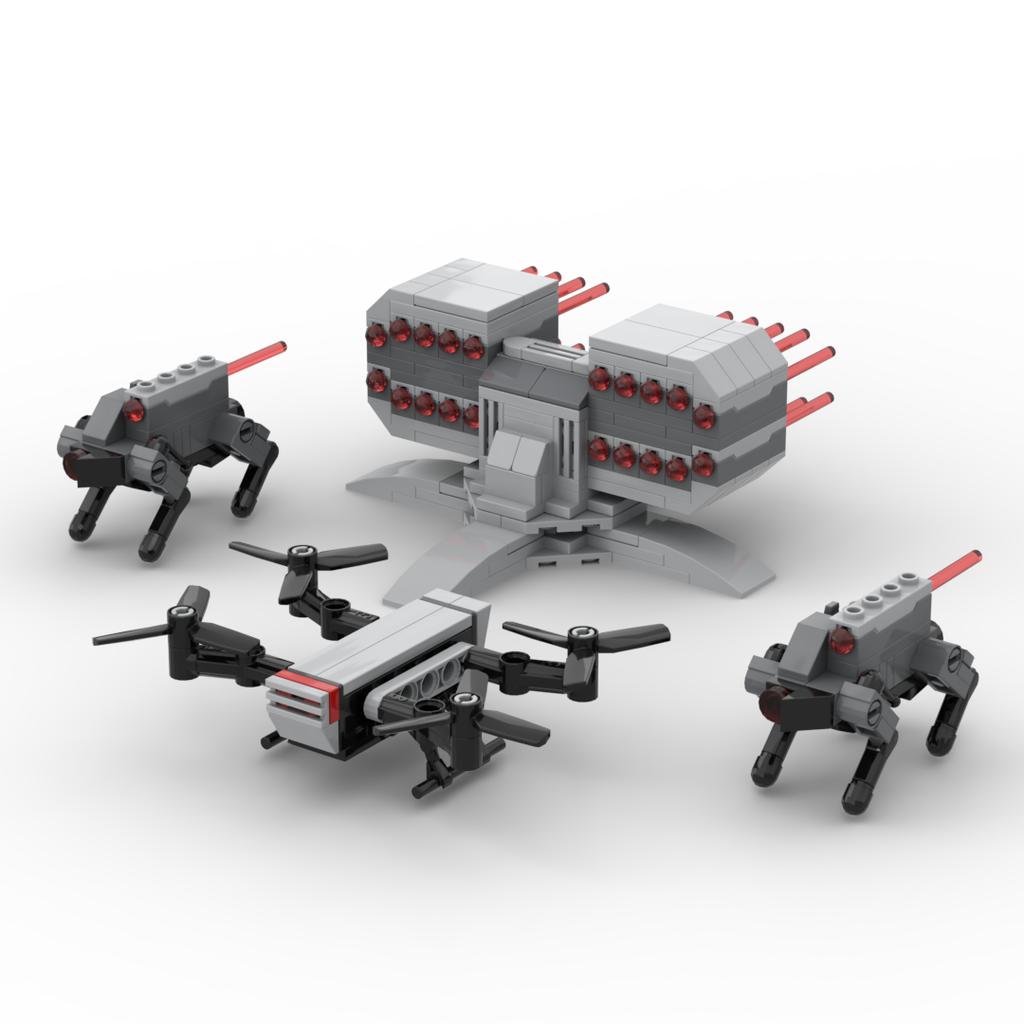 MOC Battle Machine Building Blocks Mechanical Wolf Robot Dog Fireproof Battery Cannon Bricks Toys Kids Gift