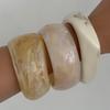 Ingemark 3 Styles Elegant Beige Resin Bangle for Women on Hand New Fashion Statement Boho Charm Bracelets Daily Jewelry Gift