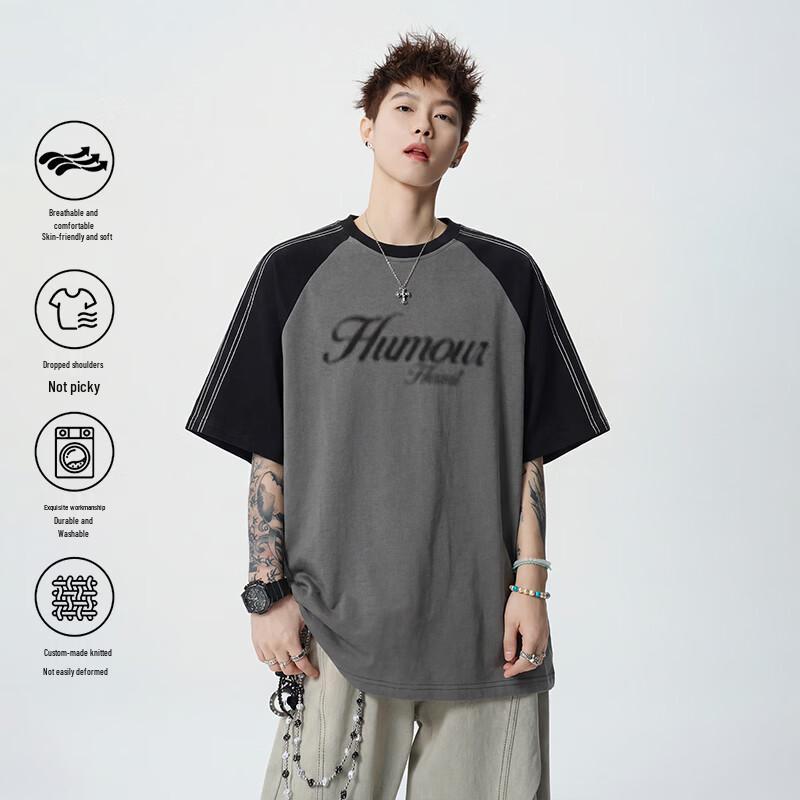 VUUG Men s Color-Block Raglan Cotton T-Shirt 2XL