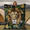 Exquisite Lion Pattern Blanket for Sofa Bed Travel Camping Living Room Office Conditioning Blanket for All Seasons Gifts