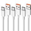 3pcs 6A USB Type C Fast Charging Cable Data Cord For Huawei Mate 50 60 Honor OPPO vivo Quick Charing USB C Cables