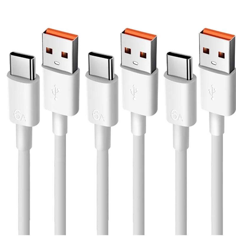 3pcs 6A USB Type C Fast Charging Cable Data Cord For Huawei Mate 50 60 Honor OPPO vivo Quick Charing USB C Cables