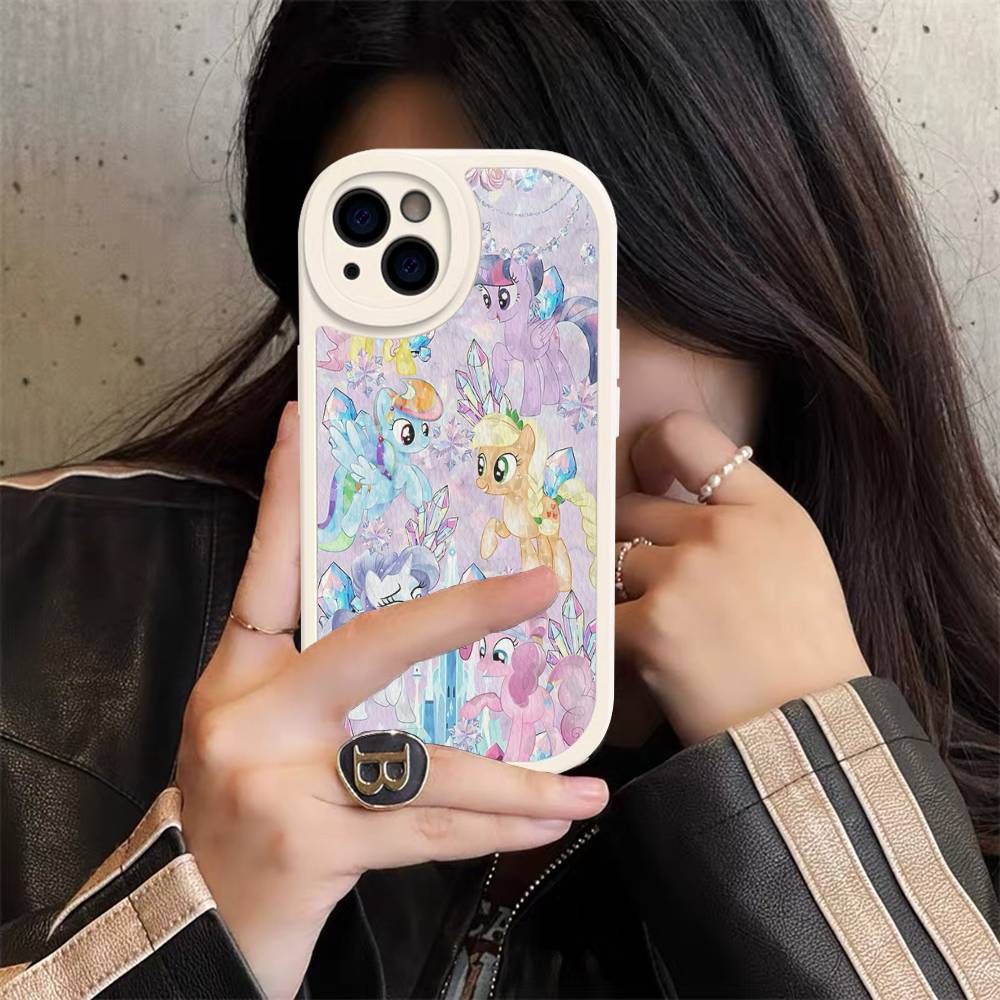 Cute M-My Cartoon P-Pony L-Little Phone Case For IPhone 16 15 14 11 12 13 Pro Max Plus Back Leather Shell