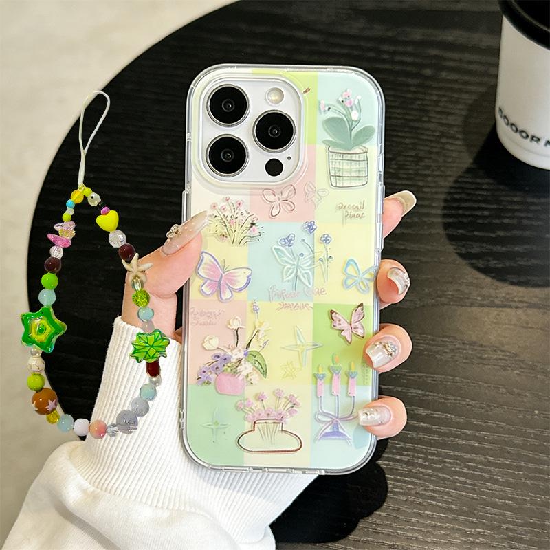 

Plaid Patchwork iPhone 17 Pro Max Case - Fresh Style Internet Hit Protective Cover iPhone 16 Pro