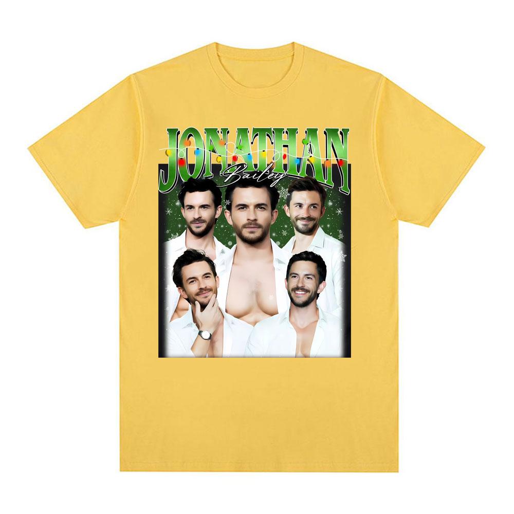 Jonathan Bailey Christmas Vintage Sexiest Unisex T Shirts Unisex Women Fashion Short Sleeve Loose T Shirt Casual ONeck Cotton Tshirt