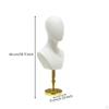 Mannequin Head with Shoulders textileCovered Freestanding Hairpiece Stand for