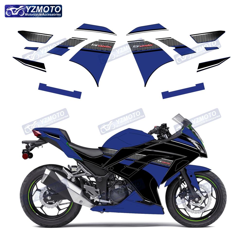 For Kawasaki NINJA300 Ninja300 EX300 Motorcycle Fairing Shell Decal Reflective Waterproof Racing Outer Panel Sticker Decoration