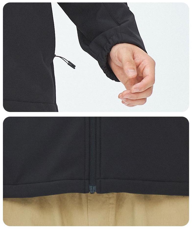 Men's 24AW Stand-up Collar Softshell Jacket for Outdoor Hiking, Climbing, and Work. Customizable Printing Available.