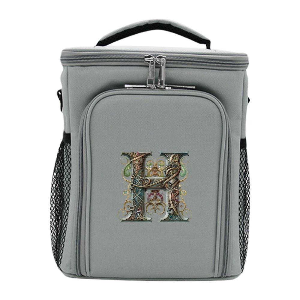 Food Storage Handbag Large Capacity Food Tote Crossbody Lunch Bag Durable Simplicity Outdoor Organizer Case Graphic Letter Print
