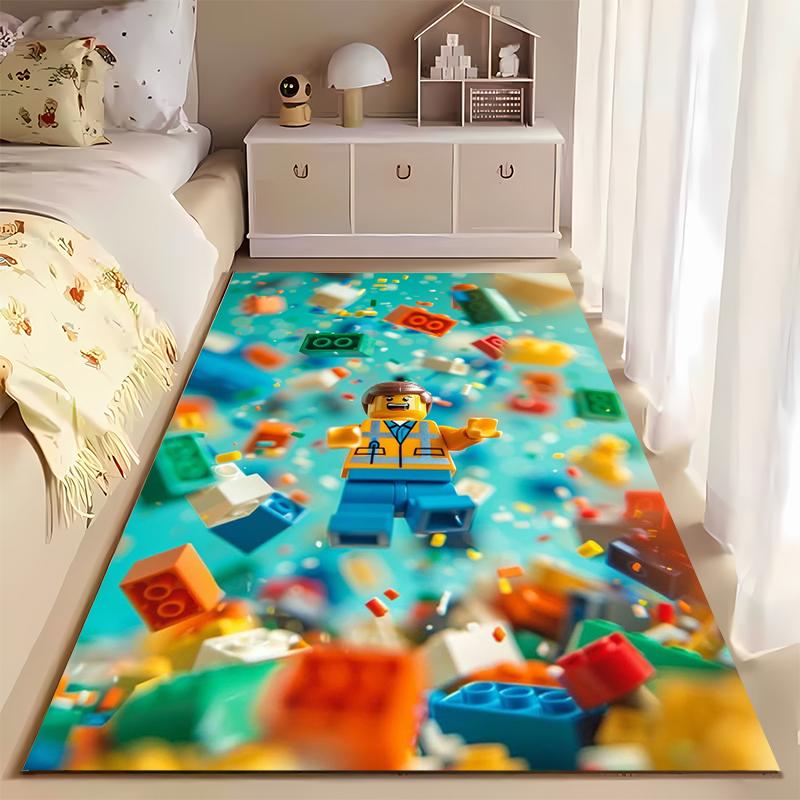 "Colorful Cartoon Block Character Carpet for Living Room Decor Floor Rug" Suitable for Use As an Anti-slip for Living Room Bedroom Sofas